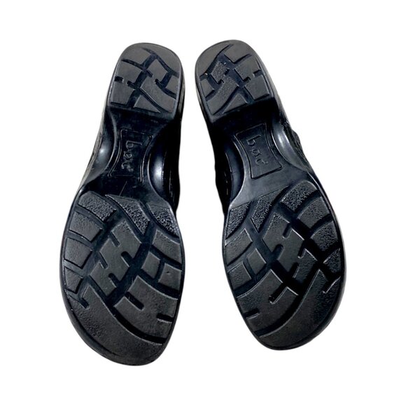 BOC Born Concept Shoes Womens 9.5 Black Leather Embossed Nurse Clogs  PEGGY - Picture 2 of 16